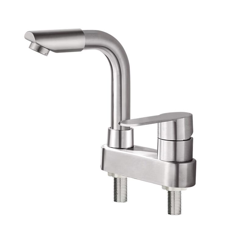 OEING Swivel Stainless Steel Dual-Hole Bathroom Faucet
