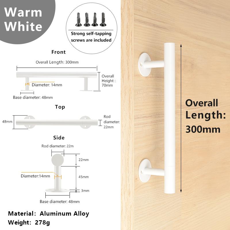 300mm Long Barn Door Handles 400mm Metal Gate Pull Handles Black Garage Shed Door Handles White Sliding Door Handle Interior Clo