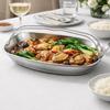 Heat-resistant Fish Serving Plate Stainless Steel Steaming Tray Durable Serving Tray  Cooking