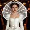 Versatile Costume Neck Accessory Women's Lace Victorian Stand Up Collar, Gothic Baroque Queen Collar for Cosplay Renaissance Vampire Halloween Party,