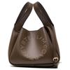 Logo Magnetic Closure Leather Tote Crossbody Shoulder Bag Women Bags Dark-Brown 7B0081WP02342000