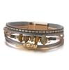 Women's Leather Bracelet with Tiger's Eye Stone Spells