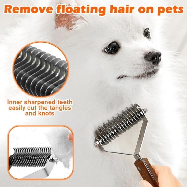 Dog Grooming Tool Wood Deshedding Brush Removes Loose Hair Massage Comb For Regular Coat Maintenance