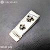 Sterling Silver 925 Money Clip for Men and featuring a lily Women, (fleur-de-lis) design.