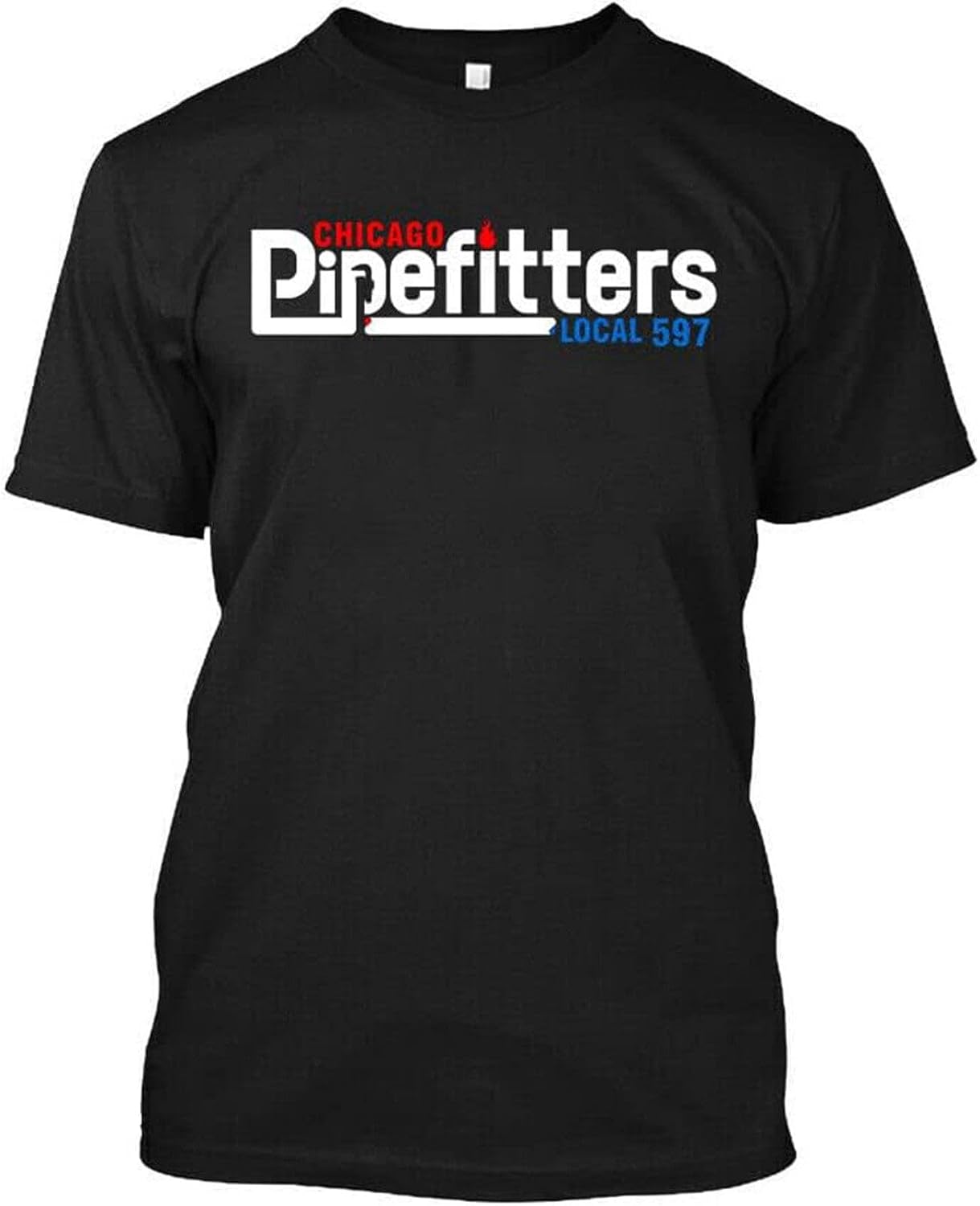 NWT Pipefitters Local 597 American Labor Union Graphic Vintage Men T Shirt 4XL чёрный
