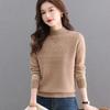 Cashmere Sweater Women Pullover Autumn and Winter Casual Half High Neck Solid Long Sleeve Knitted Sweater Pullover Female Top