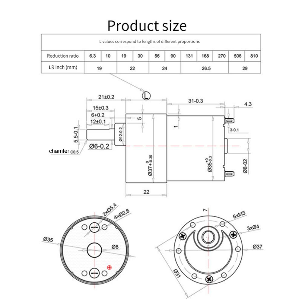 Innovatives Design des JGB373530 Elektrik-Getriebemotors Außergewöhnliche Leistung & Einstellbarkeit der Geschwindigkeitsregelung