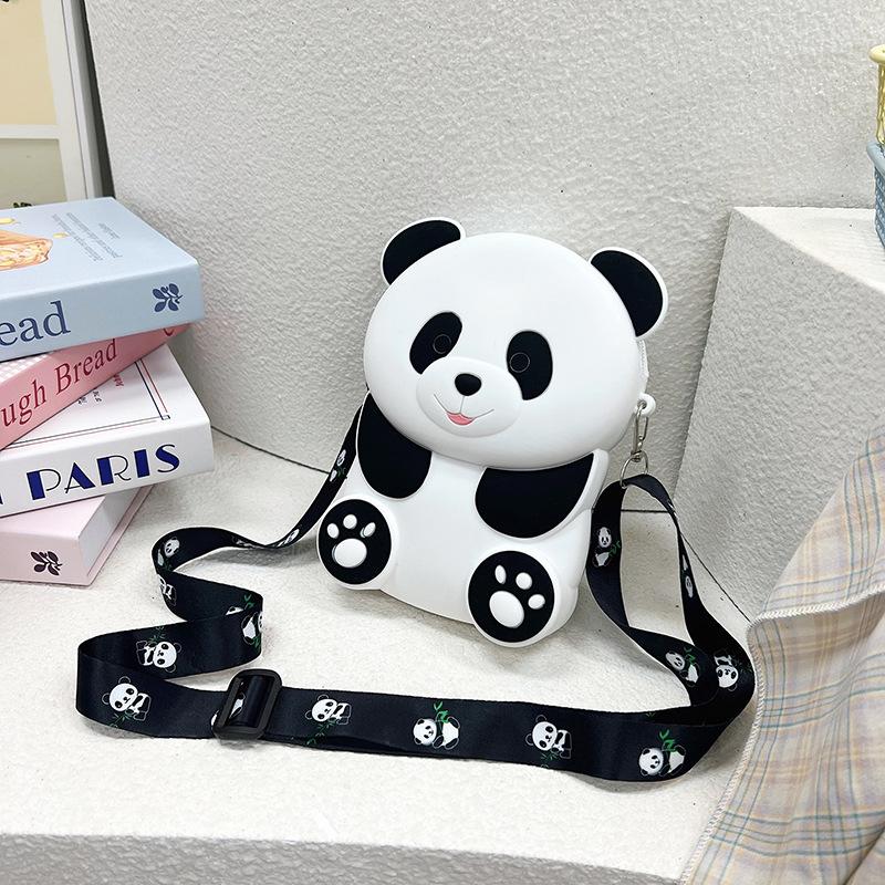 Panda Silicone Bag Female Messenger Bag Waterproof 2025 New Cute Children's Cartoon Panda Mobile Phone Bag Student Bag