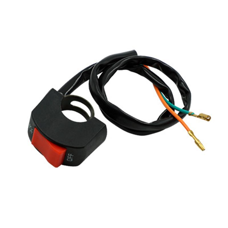 EIN/AUS Motorradschalter Druckknopf 12V Knopfanschluss Lenkerschalter für ATV Elektrofahrrad Roller Motorradzubehör