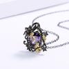 Sace Gems Luksusowy naszyjnik z ametystem w stylu vintage dla kobiet Hollow Design Wykwintny kwiatowy kolczyk w kształcie winorośli Biżuteria na wieczorne przyjęcie