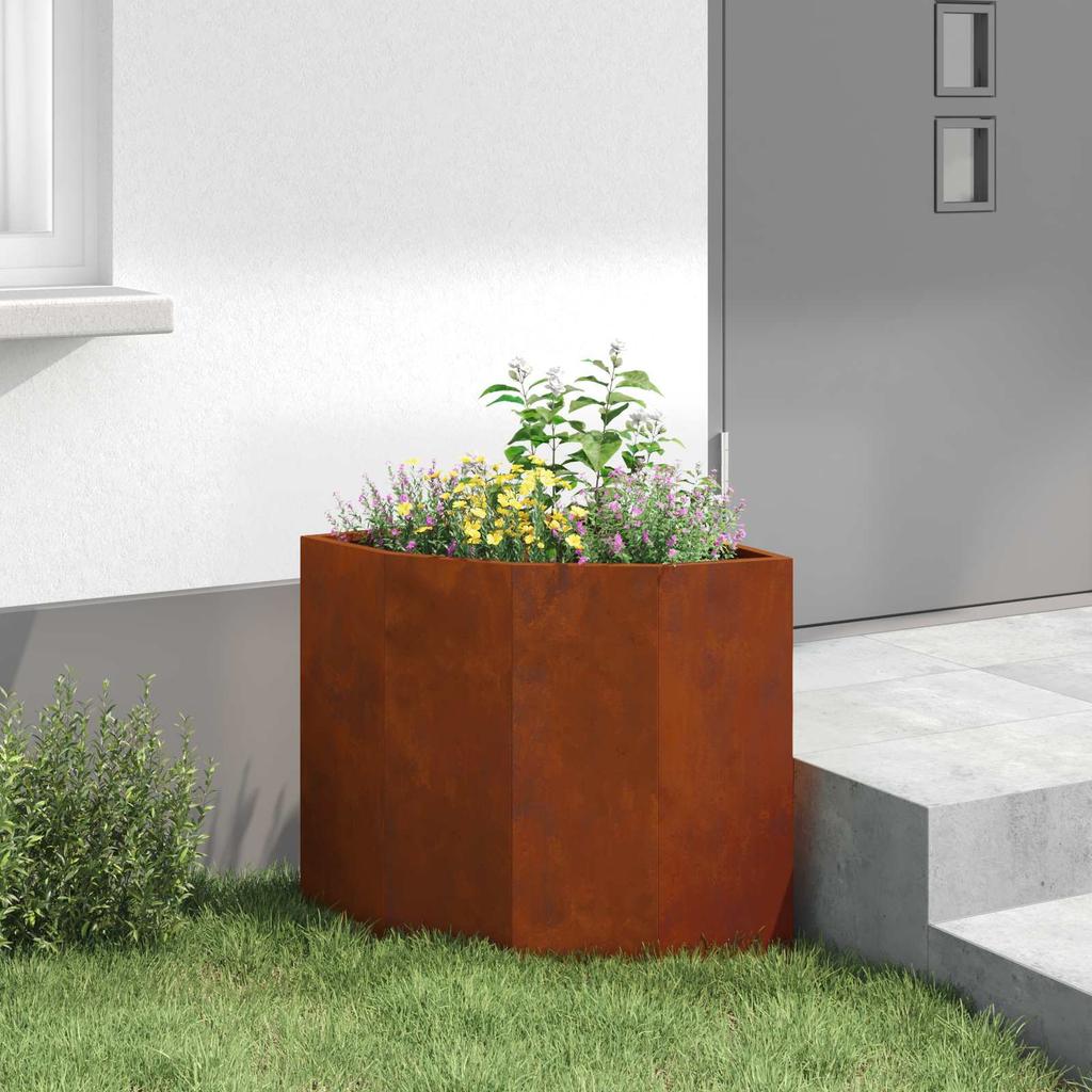 Corner Planter Rusty 45 X 45 X 50 Cm Weathering Steel
