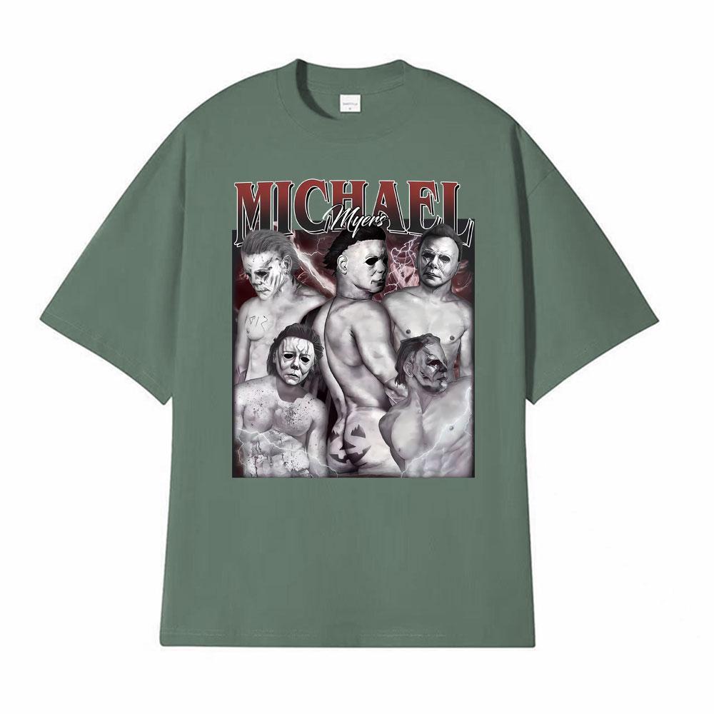 Michael Myers Sexy Vtipná Halloweenová Grafická Trička Unisex Dámské Oblečení Móda Vintage Tričko Krátký Rukáv Nadměrná Trička