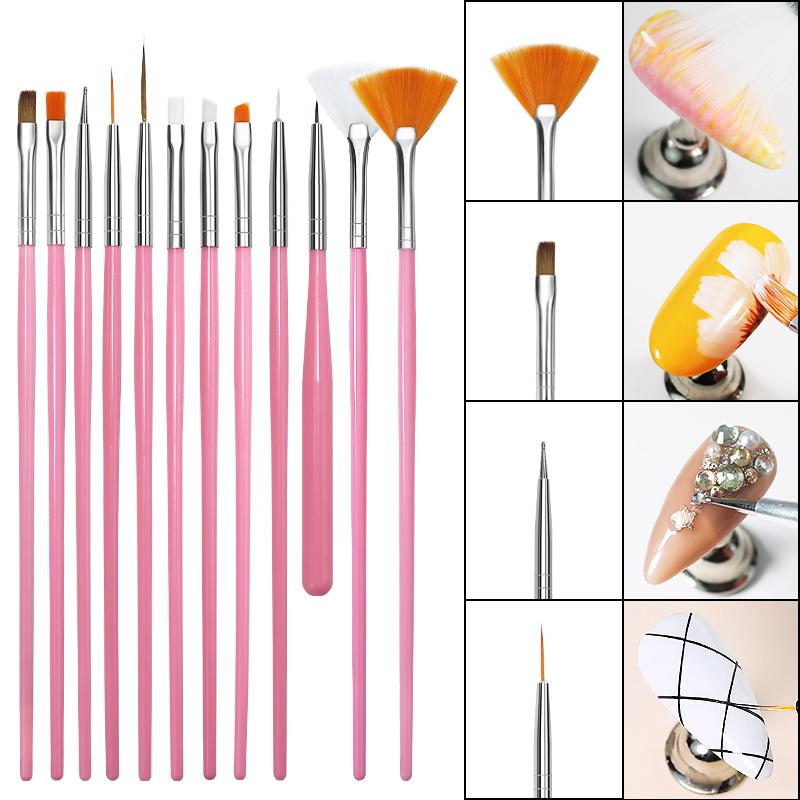 Clou Beaute Kristall Acryl Nail Art Pinsel DIY Nagel Malen Schnitzen UV Gel Verlängerung Malpinsel Linien Liner Maniküre Werkzeuge