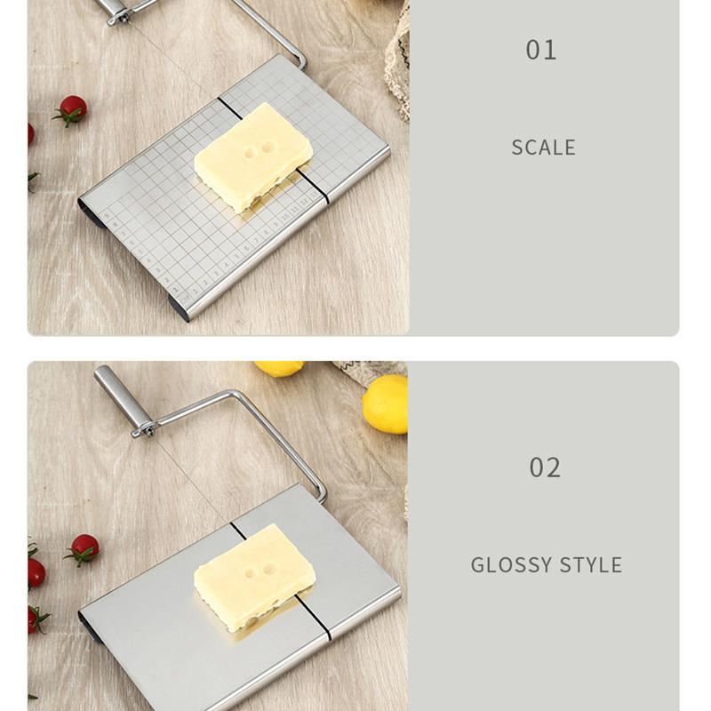 Nerezový kráječ sýra s měřítkem, Sýr, Sýr, Kráječ klobás, šunky, Kráječ másla a dělič