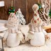 Polygonal Knit Snowman Plush with Rudolphs Hat Festival Christmas Decoration Soft Fabric Gnomes Figure