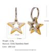 MamacitaSlay 316L Stainless Steel Two Tone Star Oval Round Hoop Earrings Party Waterproof Jewelry Women's Unique Cool Earrings