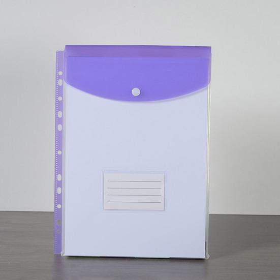 6 Pcs A4 Plastic Binder Pockets for 11 Ring Binder Letter Size