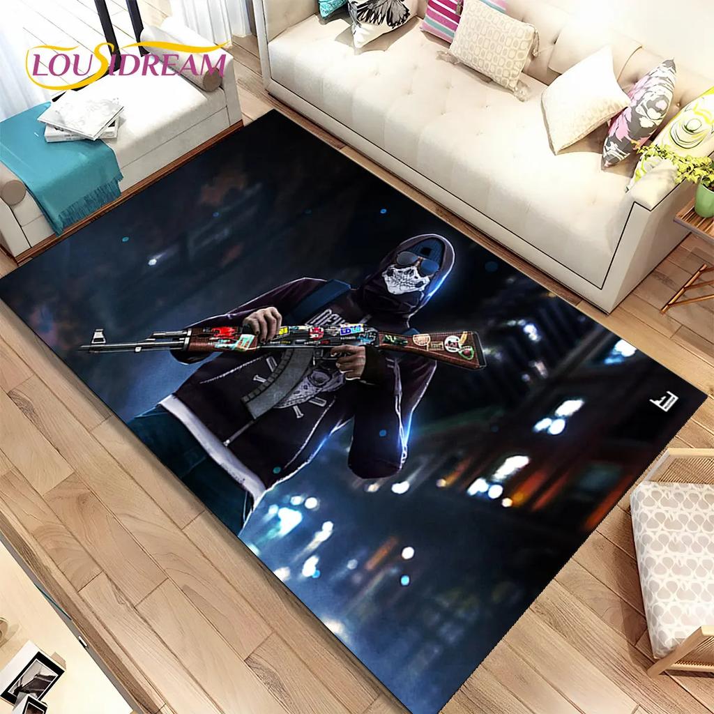 CS GO,Game Gamer,Counter Strike Area Rug,Carpet Rug for Home Living Room Children Bedroom Sofa Doormat Decor,Non-slip Floor Mat