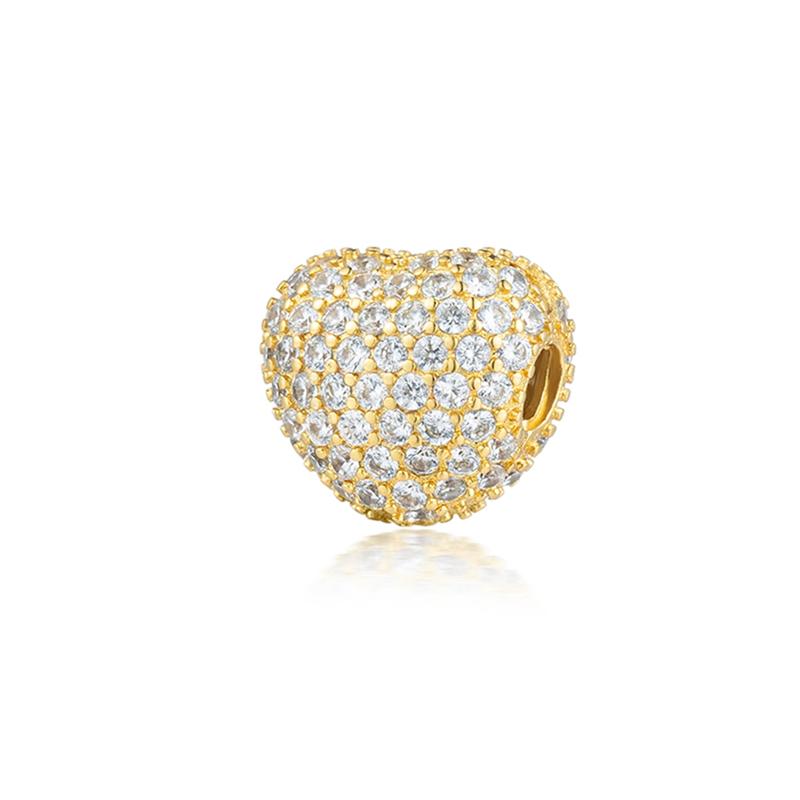 Sparkling Golden Clips Series Triple Clear Stone Safety Chain Daisy Flower Clip Charm Beads Fit Bracelets DIY Jewelry
