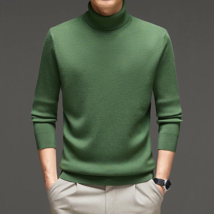 Puyuan Men s 100% Wool High Neck Sweater - Thick, Warm, Casual Knitwear for Autumn/Winter 56