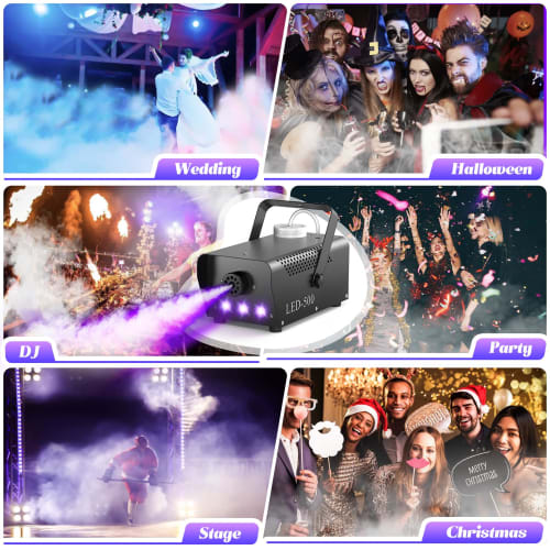 U`King 500W Fog Machine with Remote Control, Stable and Portable, Perfect for Parties, Disco DJ Effects, Christmas, Weddings, and Stage Performances