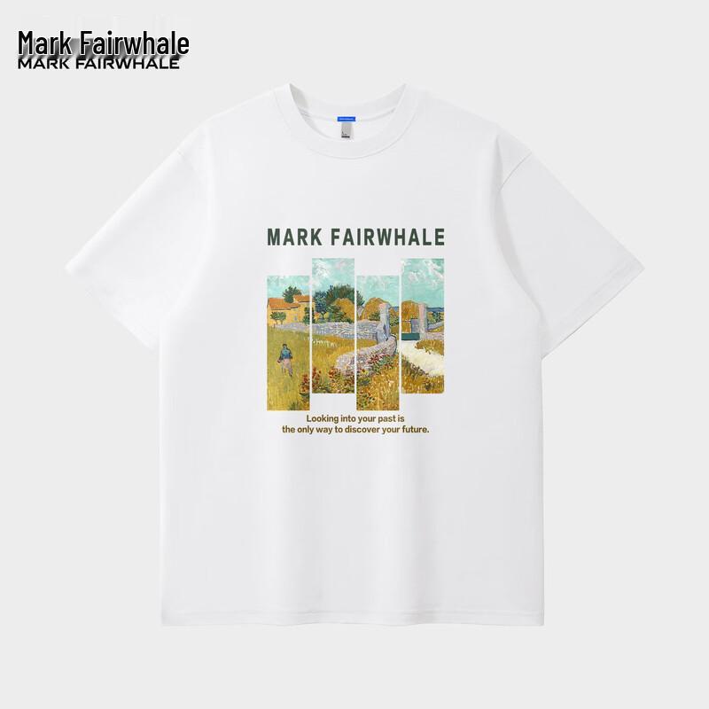 

MARK FAIRWHALE Men s 2025 Summer Loose Fit Graphic Cotton T-Shirt L