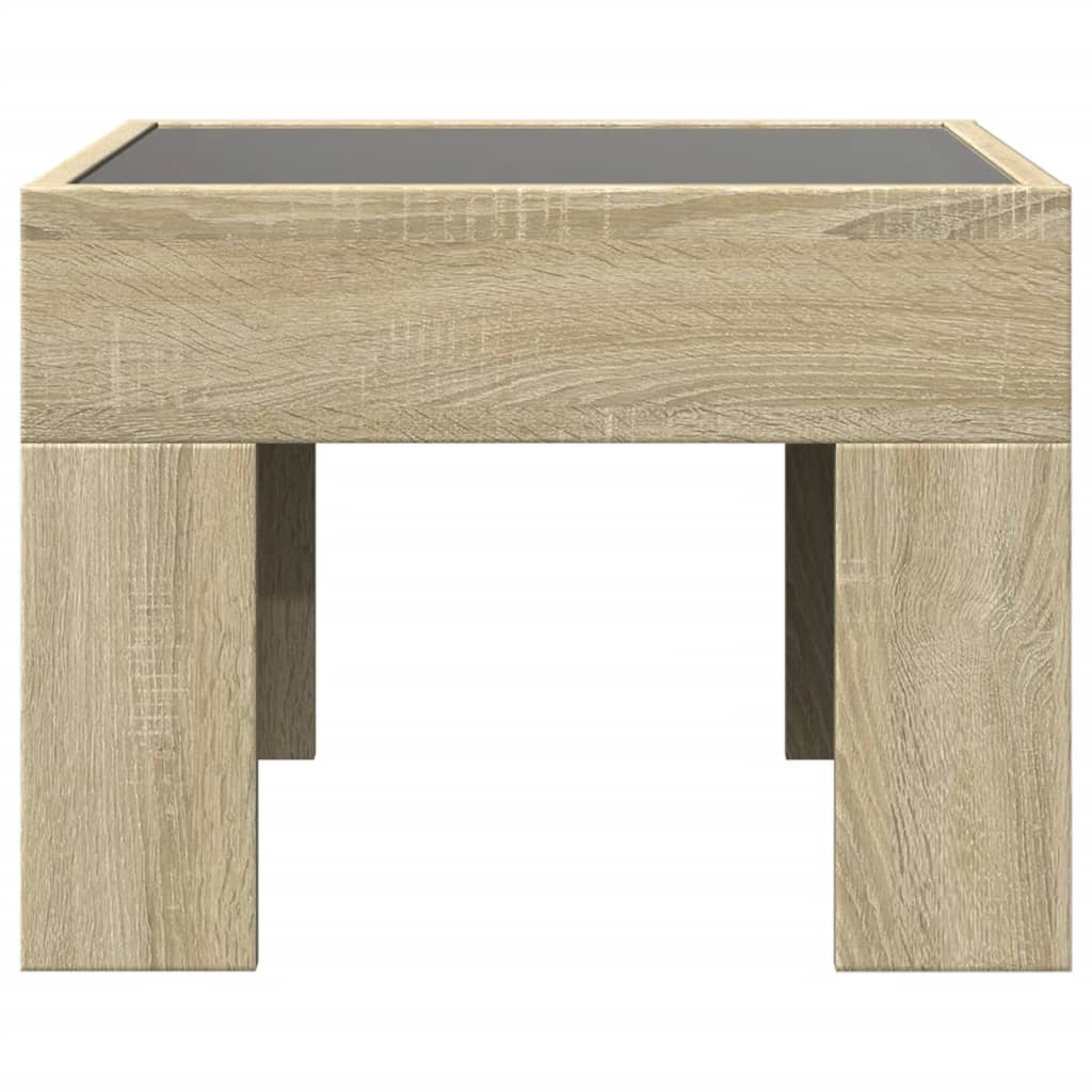 Vidaxl Stolik Nocny Z Led Infinity, Dąb Sonoma, 40X40X30 Cm