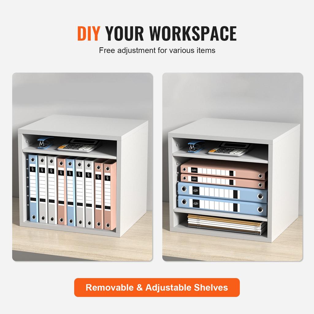 VEVOR Literature Organizers, 5 Compartments Office Mailbox with Adjustable Shelves, Wood Literature Sorter 35.3 X 30.5 X 33.0 Cm for Office, Home