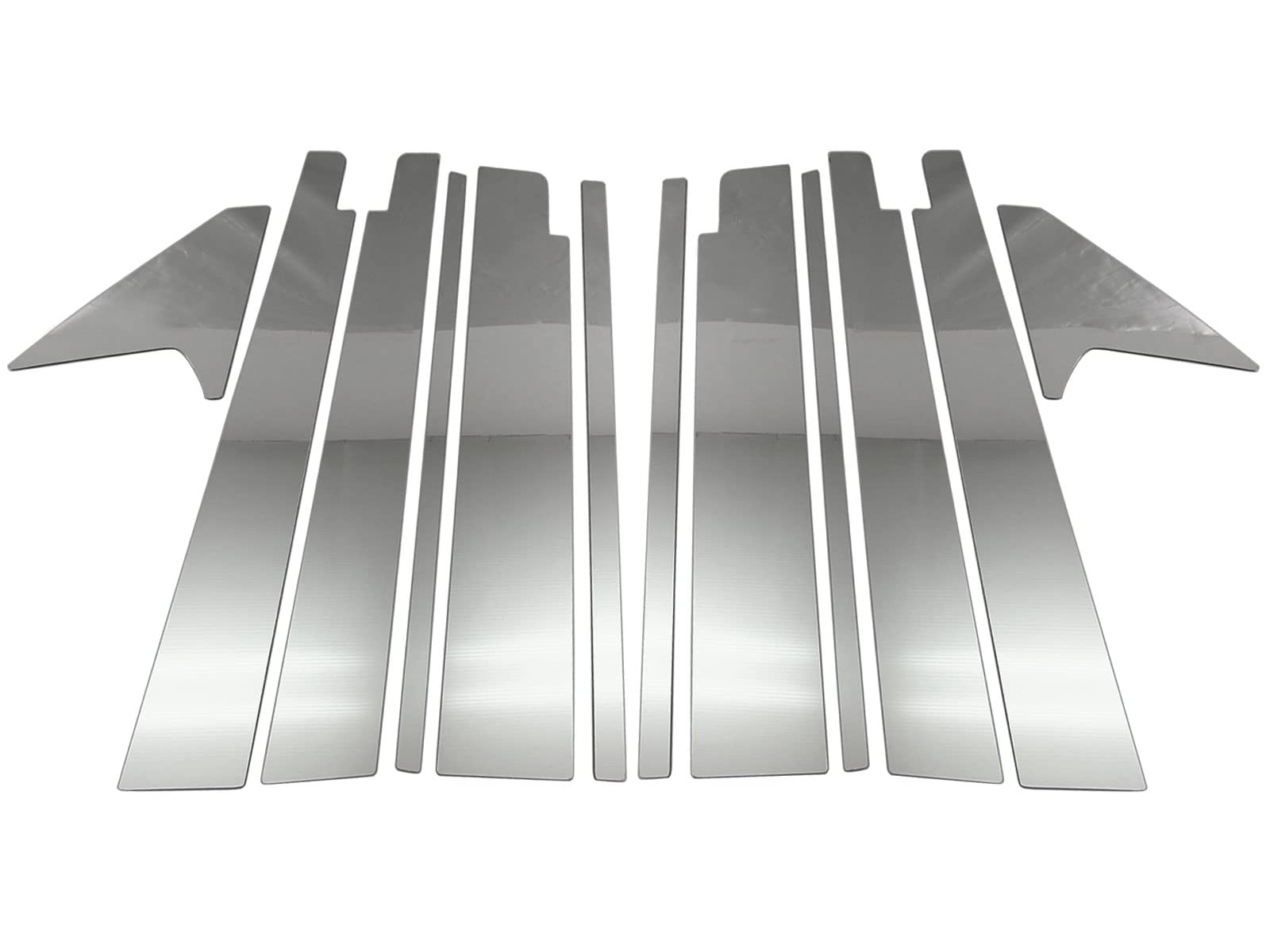 

BRIGHTZ Finish Stainless Steel Pillar Panels with Visor for NHP160V NHP Probox Hybrid Ultra-Mirror (12-Piece Set) [PIL-SIL-446] NHP160, P160,