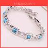 Modeschmuck Versilbert Prinzessschliff Mädchen Elegant Kristallarmband Anhänger In Schillerndem Multicolor
