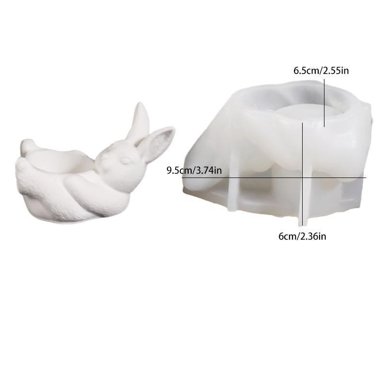 

Egg Cup Mold White Eggshell Candle Holder Bunny Egg Tray Festive Easter Bunny Mold For Garden Decoration Party Supplies Home