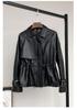 2023 Women’s Slim Genuine Leather Motorcycle Jacket – Short, High-Waisted Sheepskin for Spring/Autumn