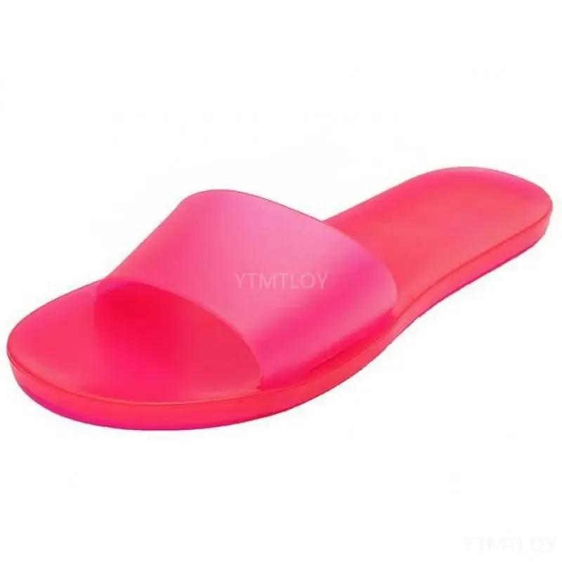 Women Slippers Pvc Transparent Crystal Casual Shoes Ladies Sandals Fashion Summer Clear Flip Flops Flat Slippers Zapatos Mujer