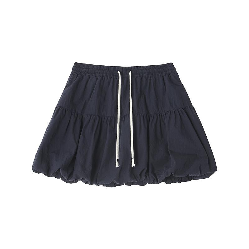 

Ge Ming Casual Color Block Two-Piece Set: Hooded Windbreaker & Drawstring Tulip Hem Skirt One Size (90-150)