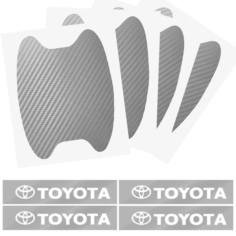 Car Door Sticker Carbon Fiber Scratches Auto Handle Protection Film for Toyota TRD GR Yaris Hilux Corolla Prius Avensis Emblem Auris