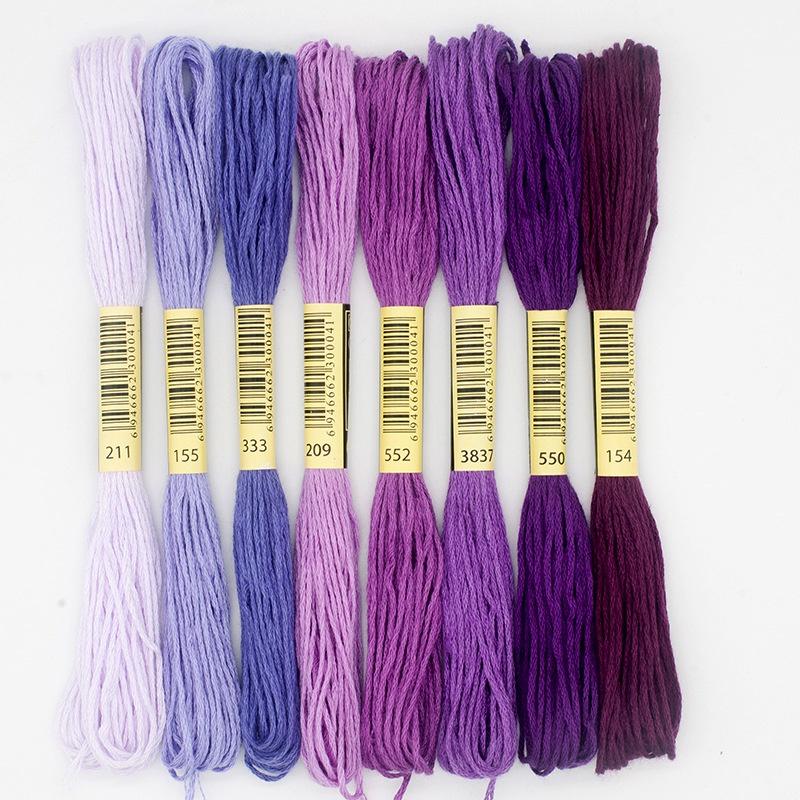 

8 Color Polyester Embroidery Thread 7 Series Available For Manual DIY Embroidery Thread Cross Stitch Thread Accessories фіолетовий