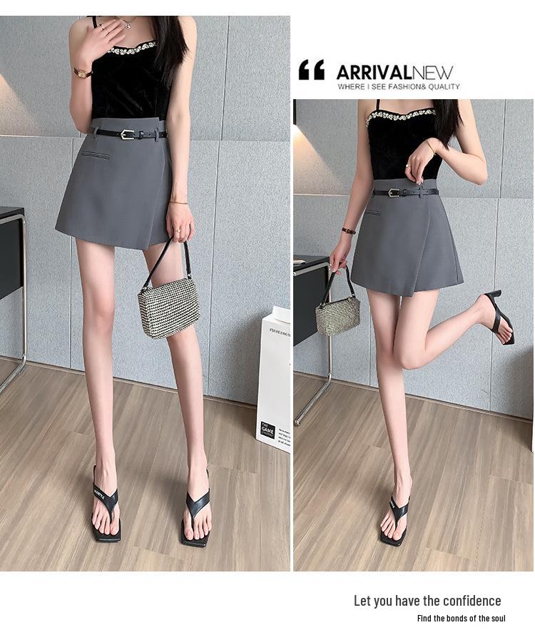Women's High-Waist A-Line Irregular Skirt Shorts - 2025 Spring/Autumn Trend