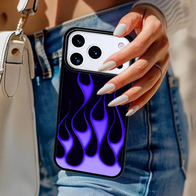 Red Blue Flame Phone Case For iPhone 17 Air 14 15 13 12 Max Cover For Apple 16e 11 Pro Max Plus Coque