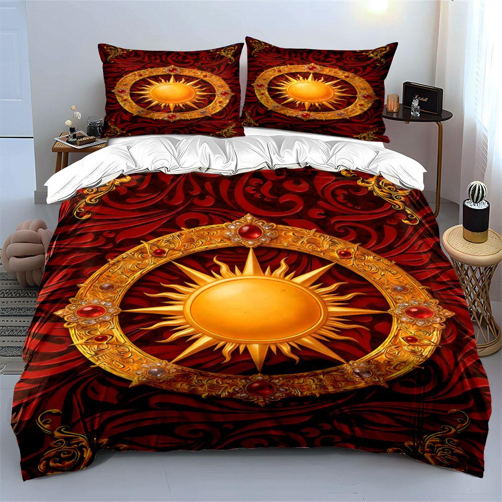 Golden Sun with Jewels. Bedding Sets Duvet Cover Sets Duvet Covers Pillowcases(1 * Duvet Cover 2 * Pillowcases Without Duvet Insert)