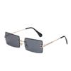 Rimless Sunglasses Rectangle Fashion Women Men Small Square Shades UV Protection Summer Travel Oculos