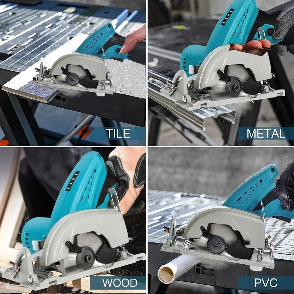 1200rpm 3 Inch 27mm Brushless Electric Circular Saw Adjustable Woodworking Power Tool Depth Portable Wood Board Cutting Machine
