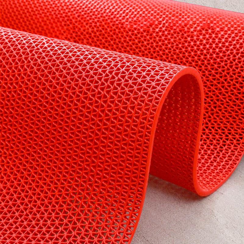 DIYIN Bathroom Mat, PVC Shower Non-Slip Mat, Hollow Plastic Water Barrier Mat, 4.5mm Thick, Red, 1.2 Meters Wide And 1 Meter Long