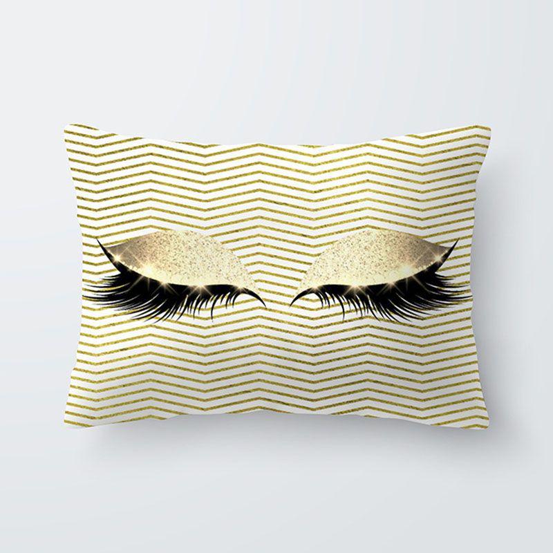 Elegantly Designed Eyelash Pattern Pillow Cover For Stylish Sofa And Seat