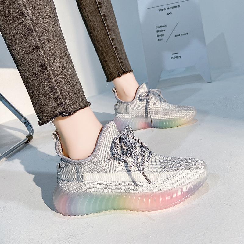 Women's Flyknit Korean-Style Spring 2026 Breathable Fashion Running Shoes