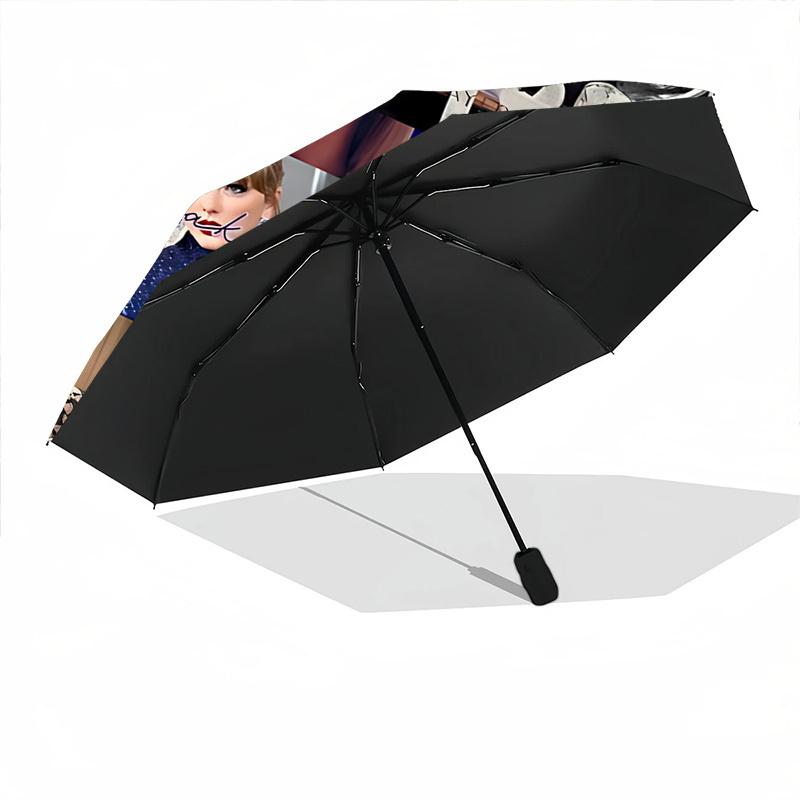 Taylor Swift Automatic Folding Umbrella with Sturdy Iron Frame, Portable Compact Travel Umbrella All-Season Use Parties 0807054
