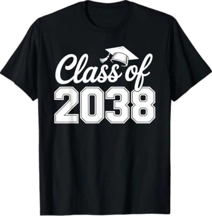 Class of 2038 Grow with Me Funny Kindergarten to Graduation T-Shirt 3XL