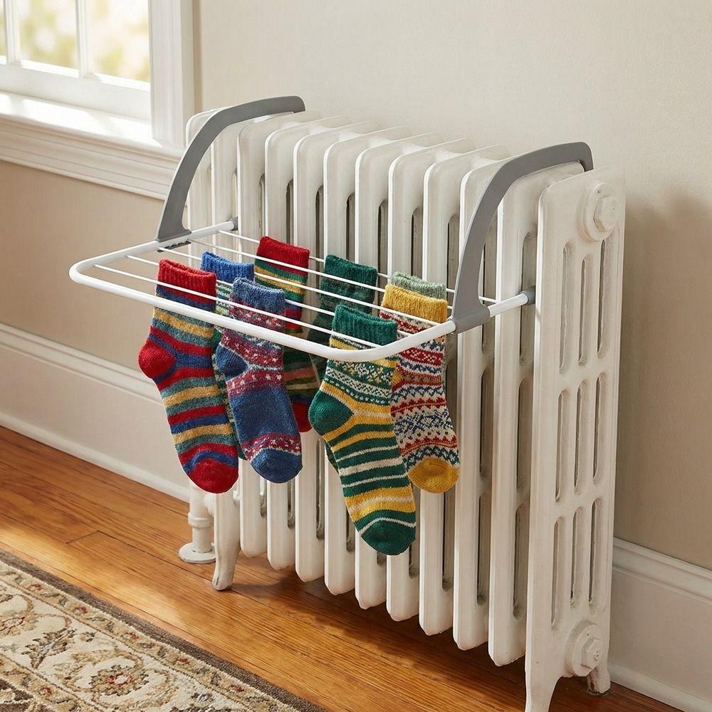 Space Saving Clothes Drying Rack Collapsible Balcony Drying Rack Foldable Clothes Hanger  Bathroom