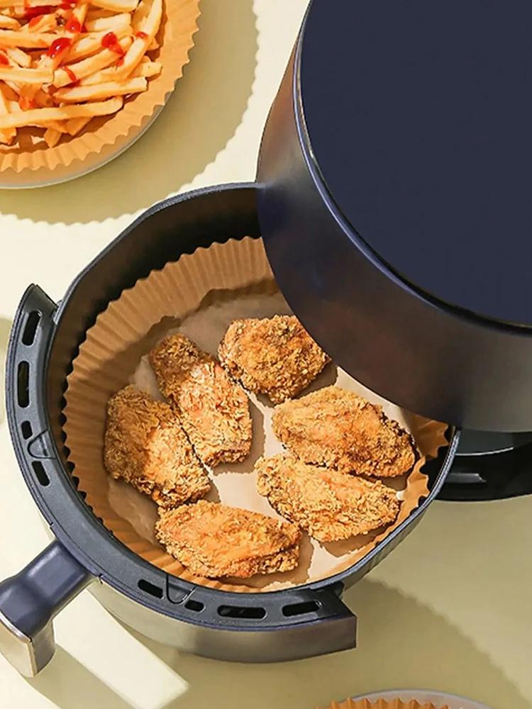 

50 шт.-Специальный бумажный поддон для аэрофритюрницы, бумажный держатель, бытовая духовка, маслостойкая бумага для выпечки коричневый