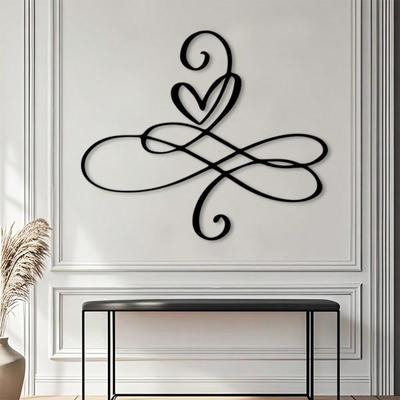 Vintage Heart Iron Wall Art Infinity Symbol Rustproof Home Decor Living Room Bedroom Gift