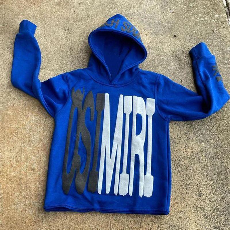 Europäisches und amerikanisches Y2K-Sweatshirt mit dunklem Kapuzenpullover mit Schaumstoffbuchstaben